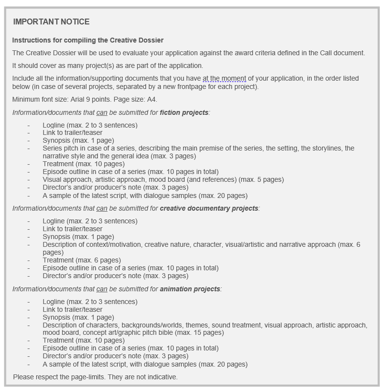 Creative Dossier Instructions (2026)